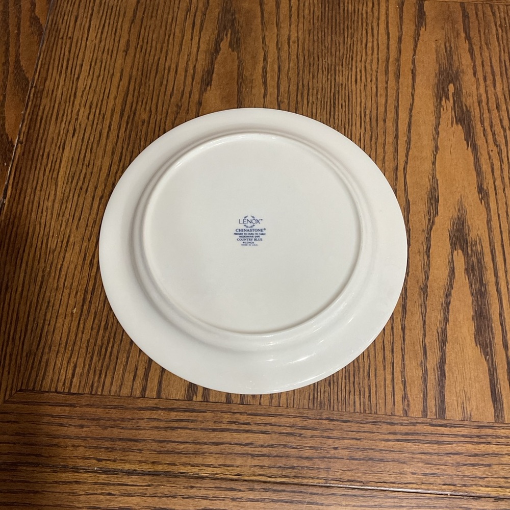 Lenox Chinastone Country Blue White Dinner Plate with Blue Scroll Border USA - Picture 3 of 5